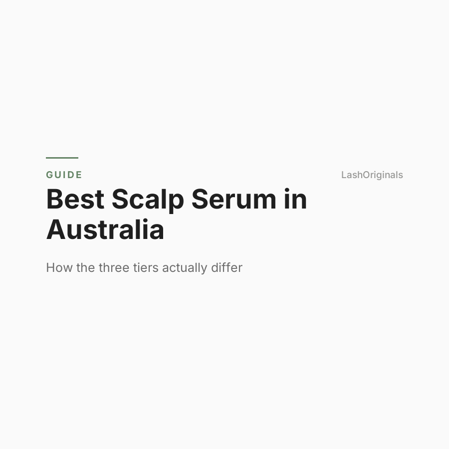 Editorial cover: Best Scalp Serum in Australia, a LashOriginals guide