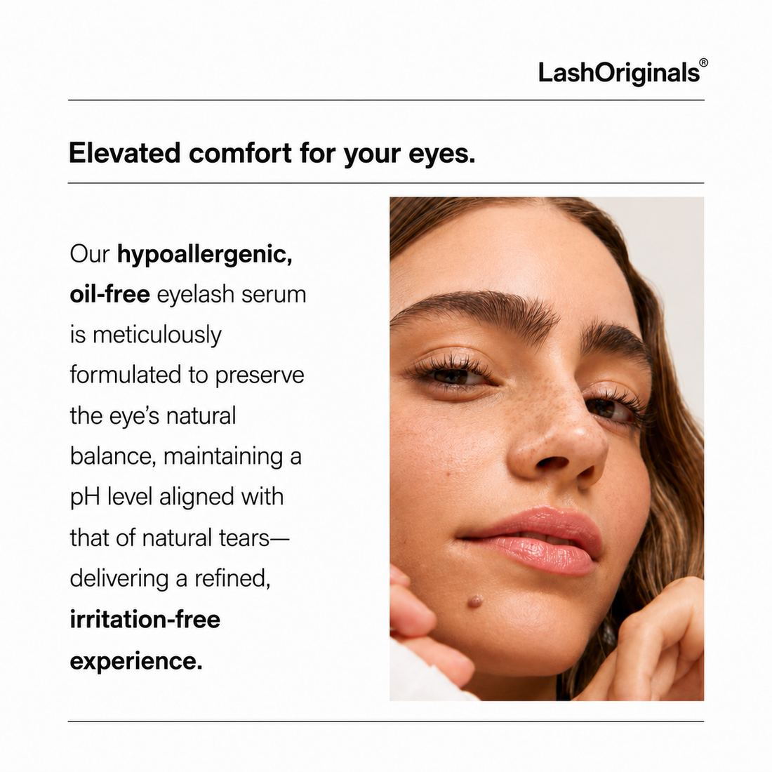 Oil-free, prostaglandin-free lash serum formulated for sensitive eyes