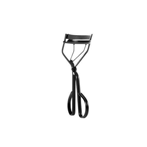 LashOriginals Pro Lash Curler in black, side view showing the curved pad and ergonomic handles