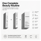 Triple Care Set boxes, one complete routine for lashes, brows and scalp with water-based, fast-absorbing formulas